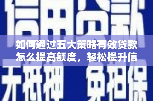 保税区如何通过五大策略有效贷款怎么提高额度，轻松提升信用价值