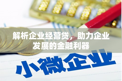 保税区解析企业经营贷，助力企业发展的金融利器