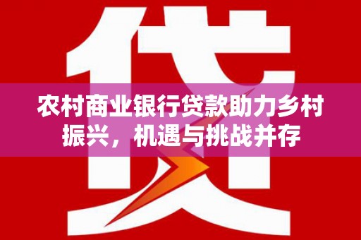 保税区农村商业银行贷款助力乡村振兴，机遇与挑战并存