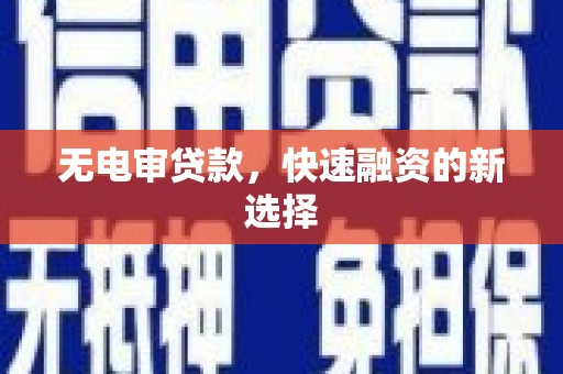 保税区无电审贷款，快速融资的新选择