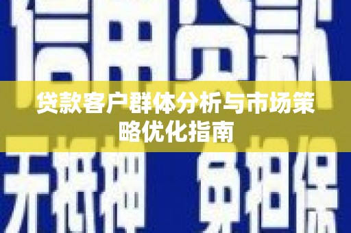 保税区贷款客户群体分析与市场策略优化指南