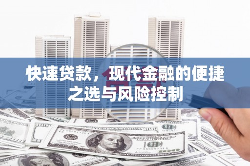 保税区快速贷款，现代金融的便捷之选与风险控制