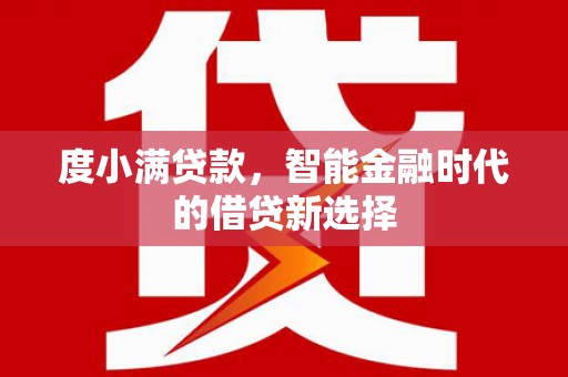 保税区度小满贷款，智能金融时代的借贷新选择