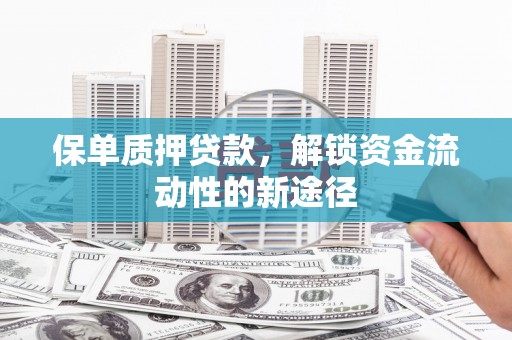 保税区保单质押贷款，解锁资金流动性的新途径