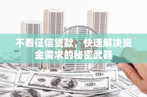 保税区不看征信贷款，快速解决资金需求的秘密武器