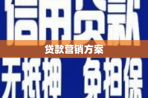 保税区贷款营销方案