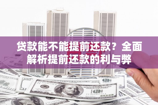 保税区贷款能不能提前还款？全面解析提前还款的利与弊