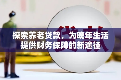 保税区探索养老贷款，为晚年生活提供财务保障的新途径