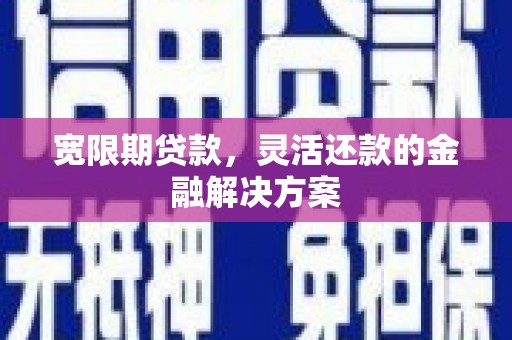 保税区宽限期贷款，灵活还款的金融解决方案