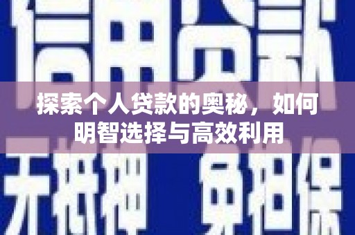 保税区探索个人贷款的奥秘，如何明智选择与高效利用