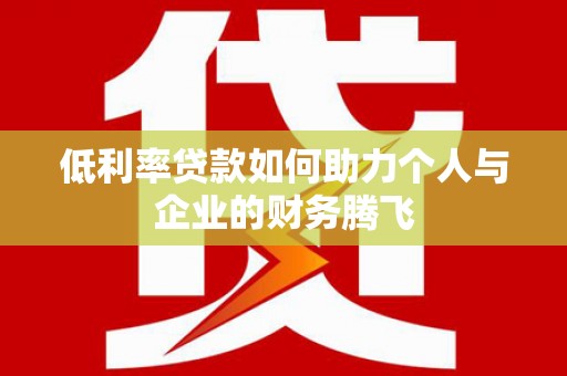 保税区低利率贷款如何助力个人与企业的财务腾飞