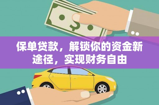 保税区保单贷款，解锁你的资金新途径，实现财务自由