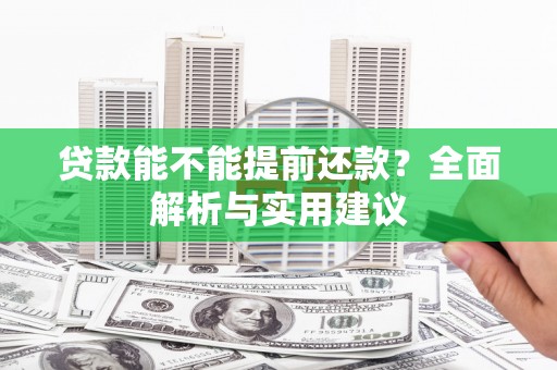 保税区贷款能不能提前还款？全面解析与实用建议