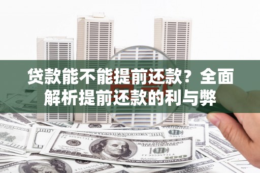 保税区贷款能不能提前还款？全面解析提前还款的利与弊