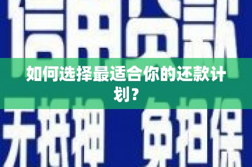 保税区如何选择最适合你的还款计划？