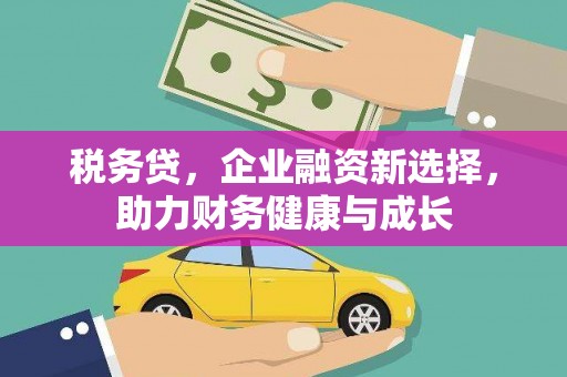 保税区税务贷，企业融资新选择，助力财务健康与成长